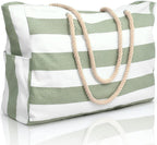 CoastCarry Waterproof Oversized Beach Tote with Zipper and Bottle Pockets
