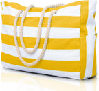 CoastCarry Waterproof Oversized Beach Tote with Zipper and Bottle Pockets