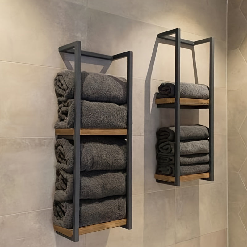 Wall Mounted Stainless Steel 2 Tier Towel Rack