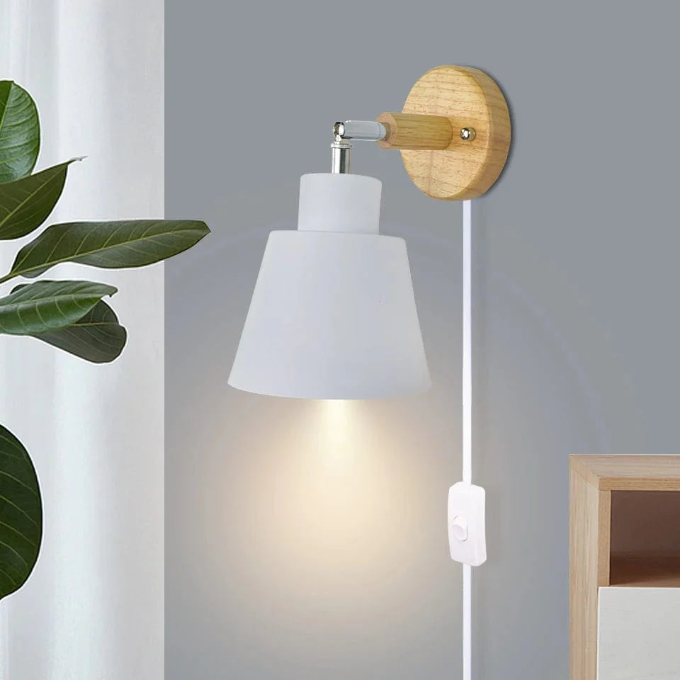 Nordéa Applique Murale Scandinave avec Prise et Interrupteur