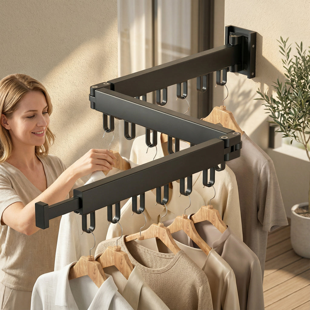 Retractable Wall Mounted Clothes Drying Rack