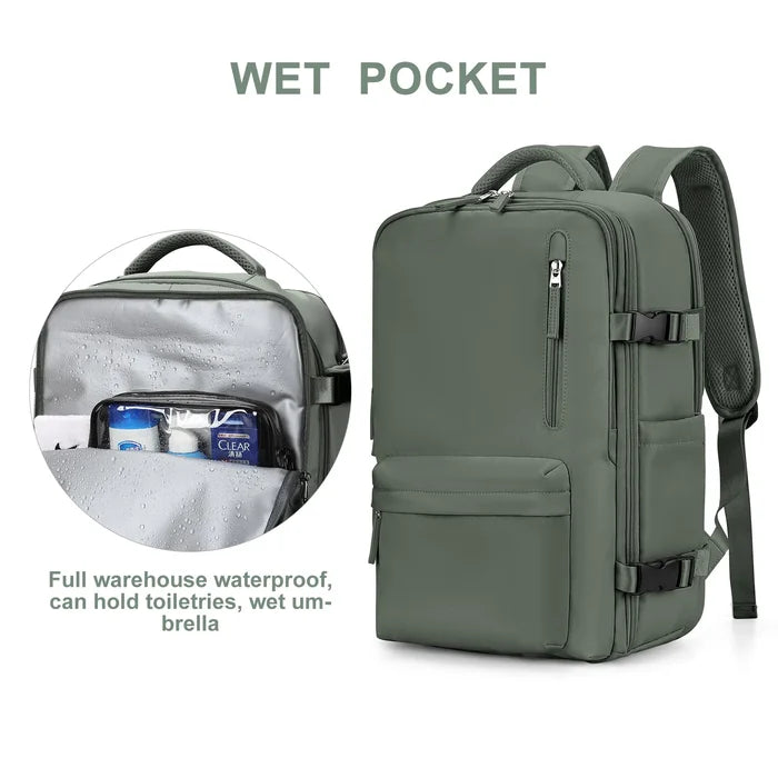 VoyaShield Waterproof Travel Backpack with USB Charging Port