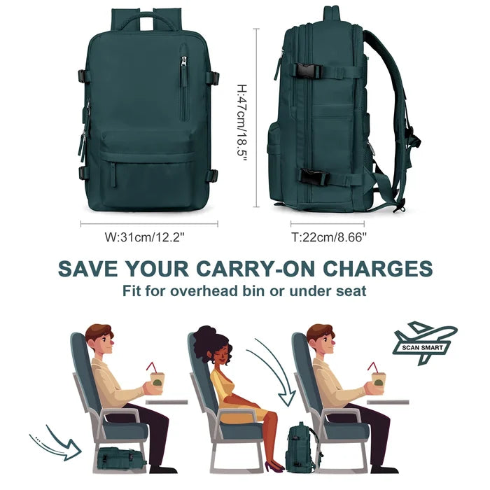 VoyaShield Waterproof Travel Backpack with USB Charging Port