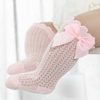 Bow-Accent Cotton Baby Socks for Infants & Toddlers