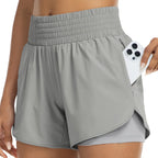 FlexAura High Waisted Double Layer Women's Training Shorts