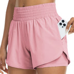 FlexAura High Waisted Double Layer Women's Training Shorts