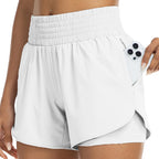 FlexAura High Waisted Double Layer Women's Training Shorts