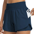 FlexAura High Waisted Double Layer Women's Training Shorts