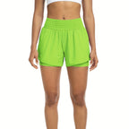 FlexAura High Waisted Double Layer Women's Training Shorts