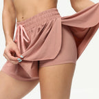 ActiveFlow Women's Sports Skirt with Built In Shorts and Drawstring