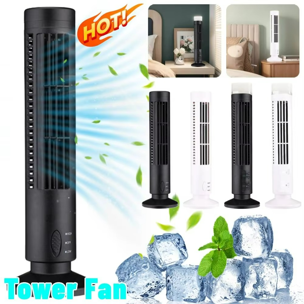 Compact Bladeless Tower Air Circulator | USB Powered Desktop Cooling