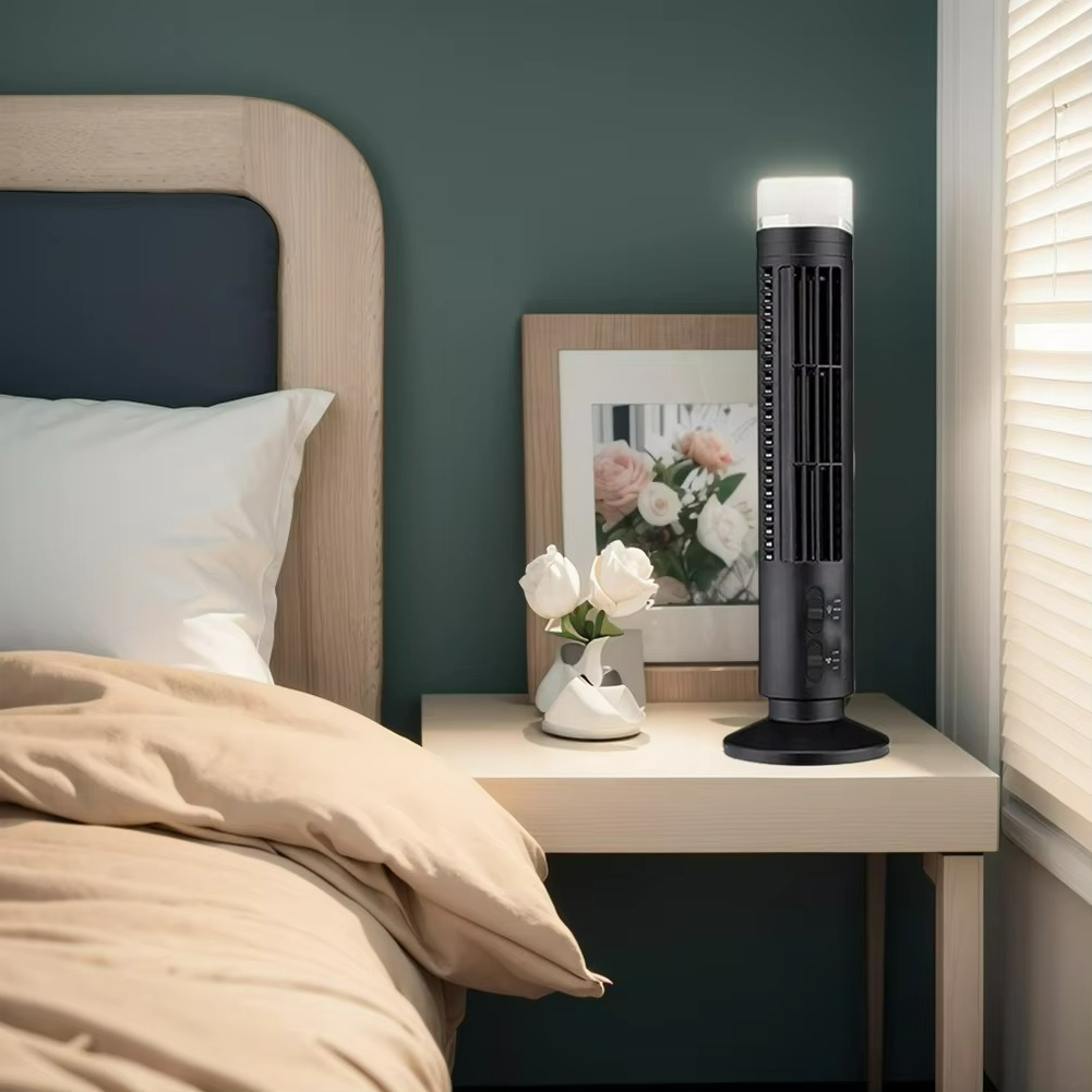 Compact Bladeless Tower Air Circulator | USB Powered Desktop Cooling