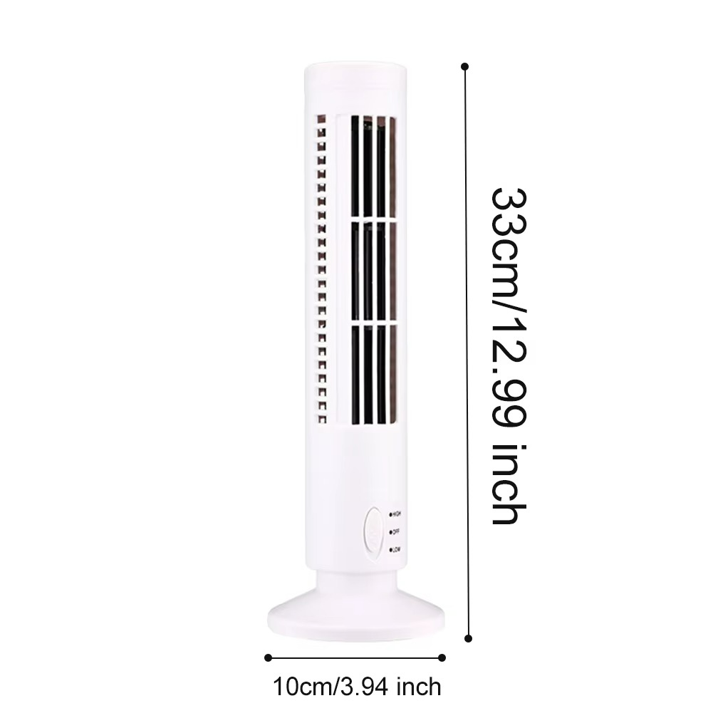 Compact Bladeless Tower Air Circulator | USB Powered Desktop Cooling