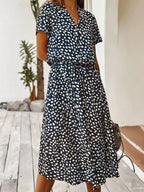 Elowen Printed Midi Dress for Women Lightweight Summer Casual Dress
