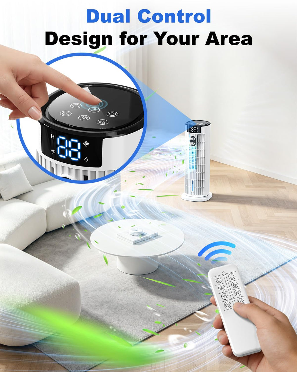 CoolComfort 4-in-1 Evaporative Air Cooler with Remote Control and Timer