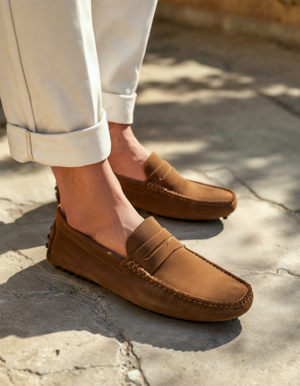 Veloro Men's Suede Penny Driving Loafers