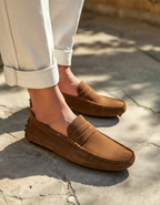 Veloro Men's Suede Penny Driving Loafers
