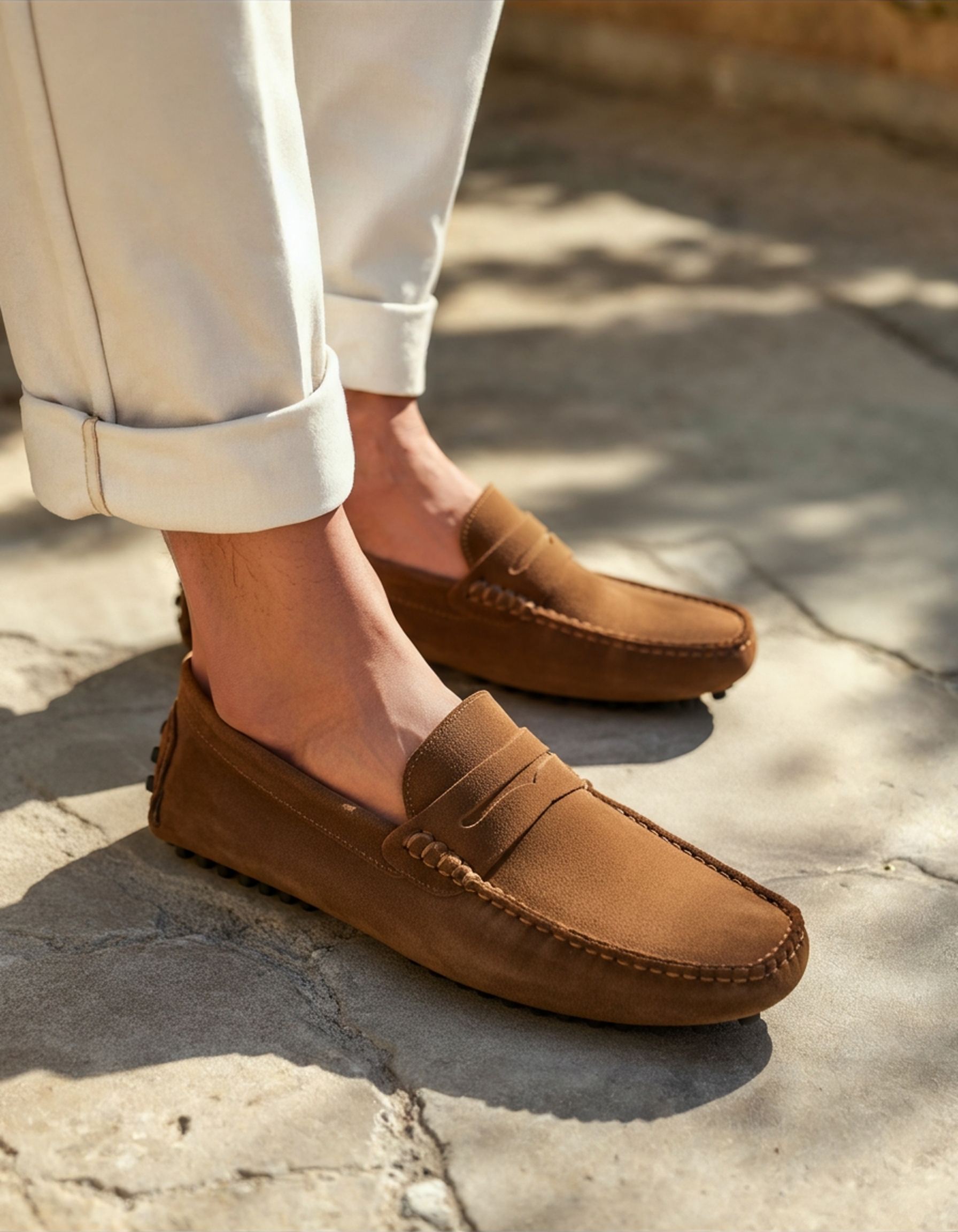 Veloro Men's Suede Penny Driving Loafers