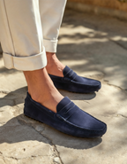 Veloro Men's Suede Penny Driving Loafers