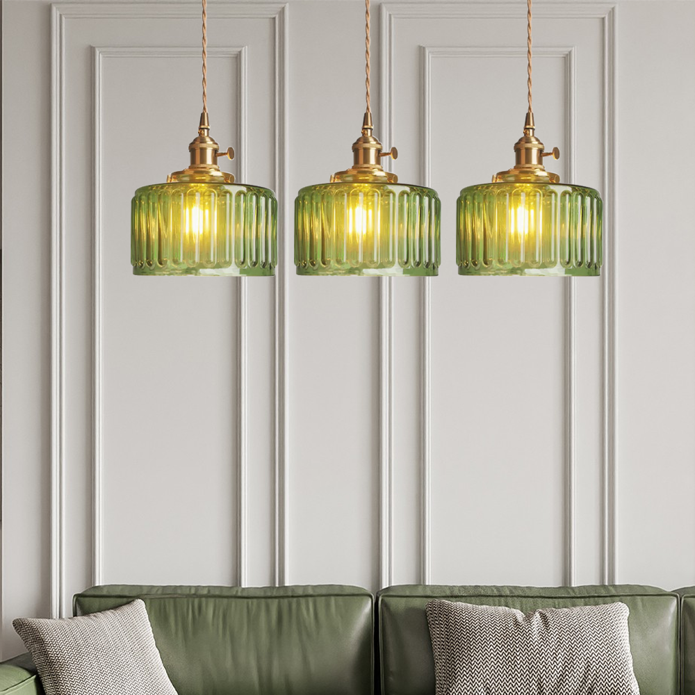 Lumicera Vintage Glass Cylindrical Pendant Light