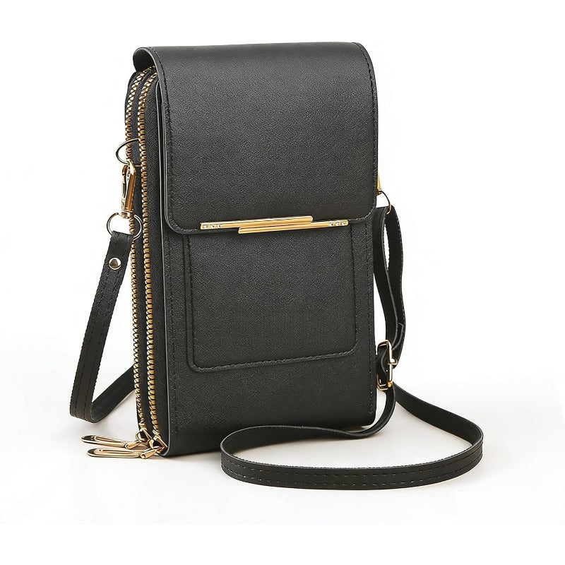 CarryEase Crossbody Phone Bag with Touchscreen Pocket and RFID Protection