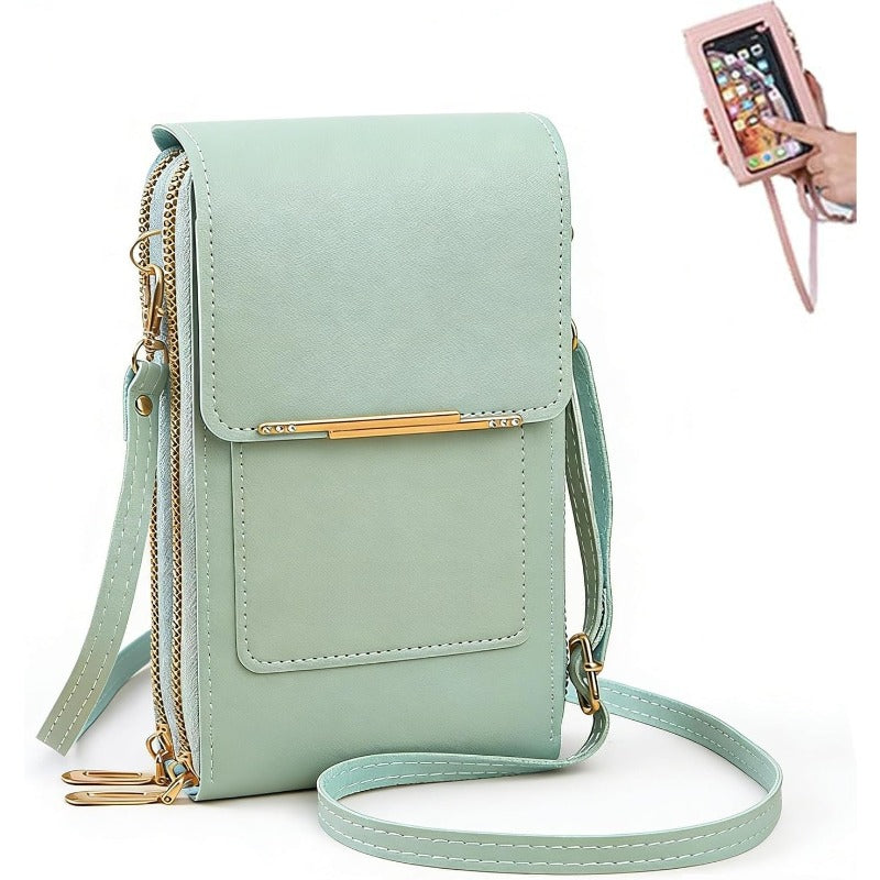 CarryEase Crossbody Phone Bag with Touchscreen Pocket and RFID Protection