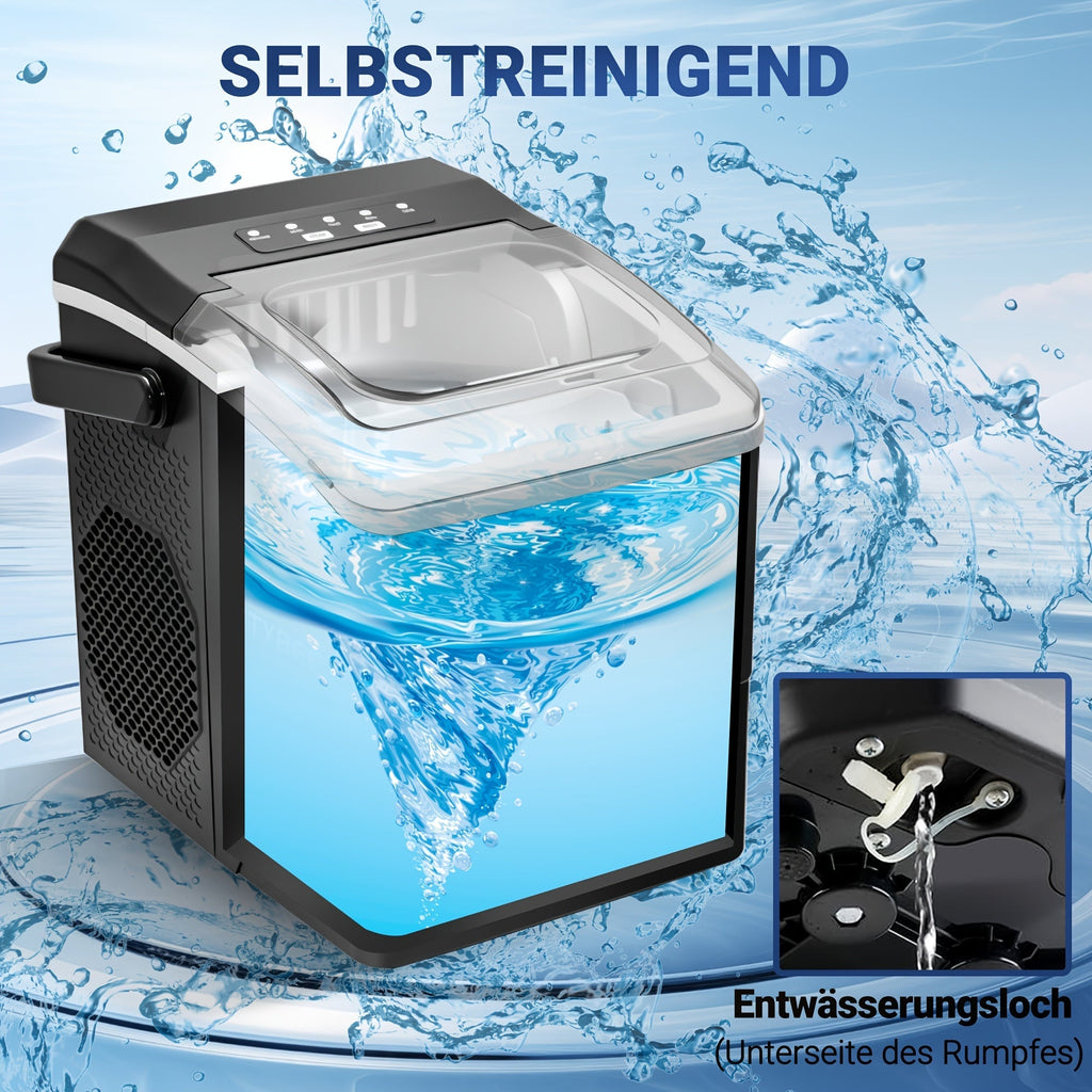 QuickCube Compact Ice Maker | Countertop Ice Machine with 2 Ice Sizes