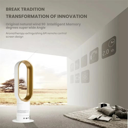 AetherFlow Bladeless Tower Fan with Remote 10 Speed Oscillating Fan