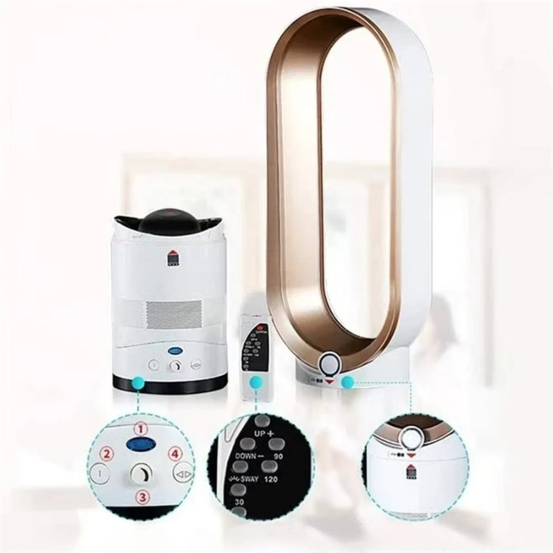 AetherFlow Bladeless Tower Fan with Remote 10 Speed Oscillating Fan
