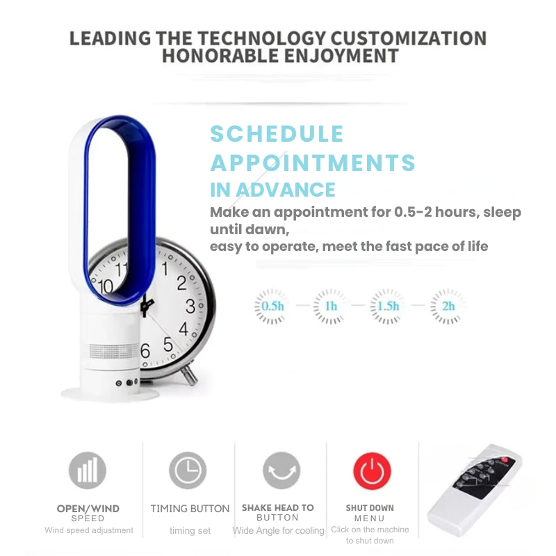 AetherFlow Bladeless Tower Fan with Remote 10 Speed Oscillating Fan