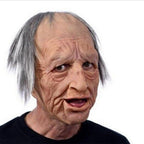 Articulated Senior Character Latex Mask with Moving Jaw