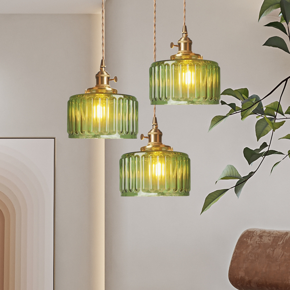 Lumicera Vintage Glass Cylindrical Pendant Light