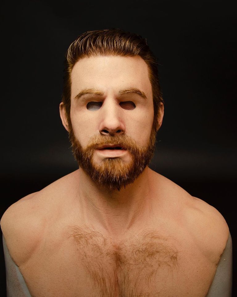 Articulated Senior Character Latex Mask with Moving Jaw