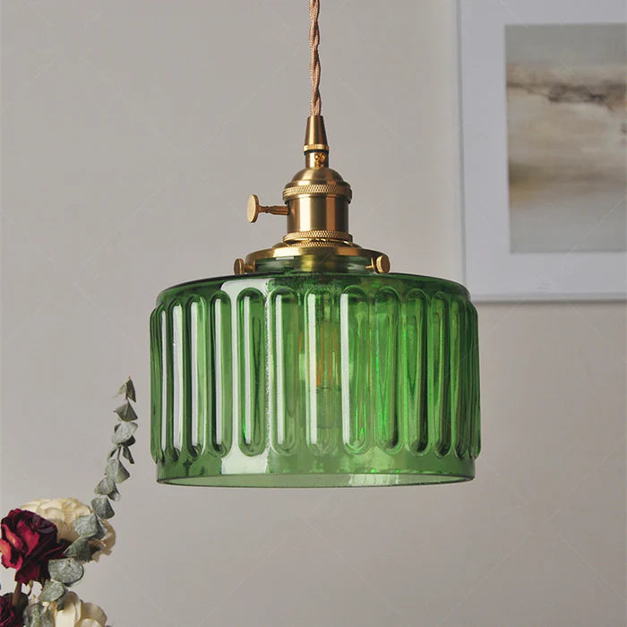 Lumicera Vintage Glass Cylindrical Pendant Light