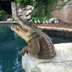 Lifelike Crocodile Garden Statue - 19 Inch Resin Outdoor Decoration