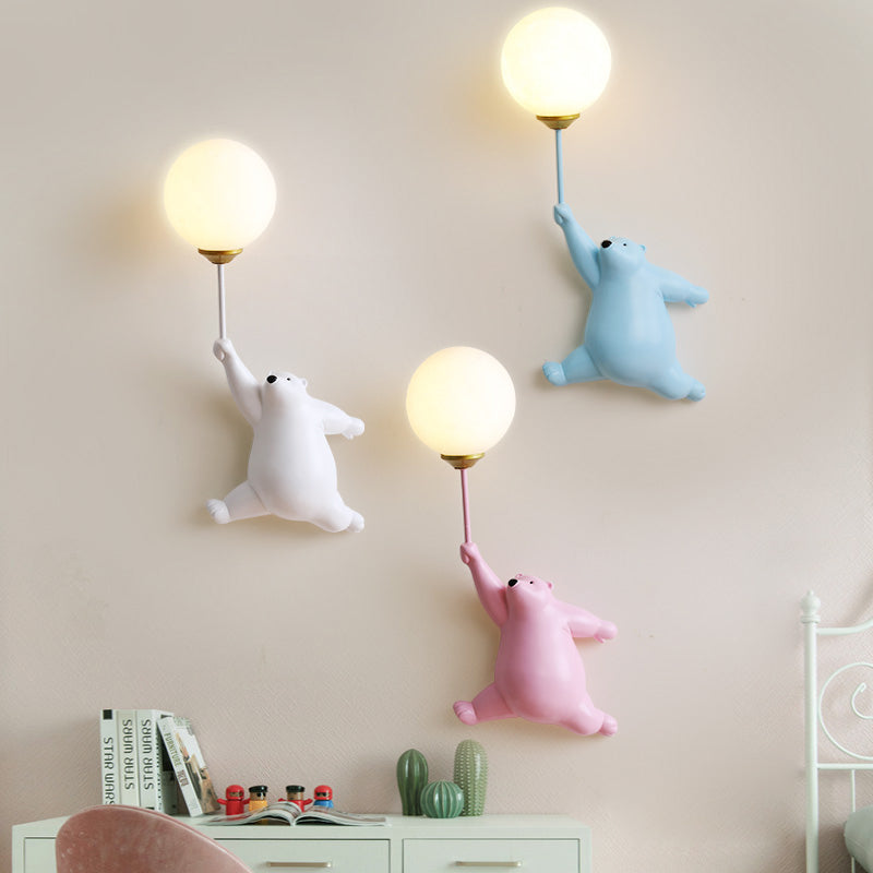 BalloonBuddy Bear LED Wall Light for Kids Bedroom and Nursery