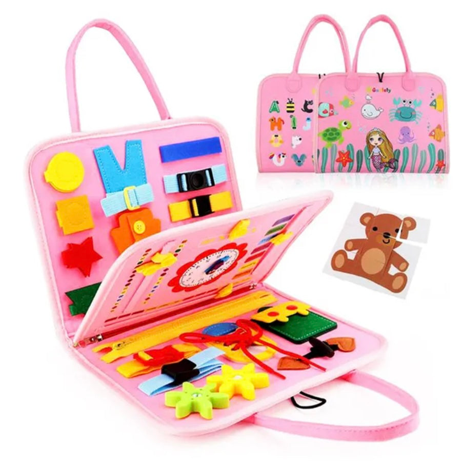 BusyTrail Toddler Activity Travel Bag with Educational Learning Toys