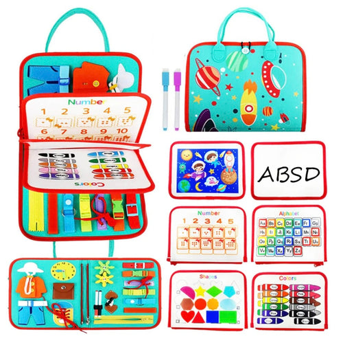 BusyTrail Toddler Activity Travel Bag with Educational Learning Toys