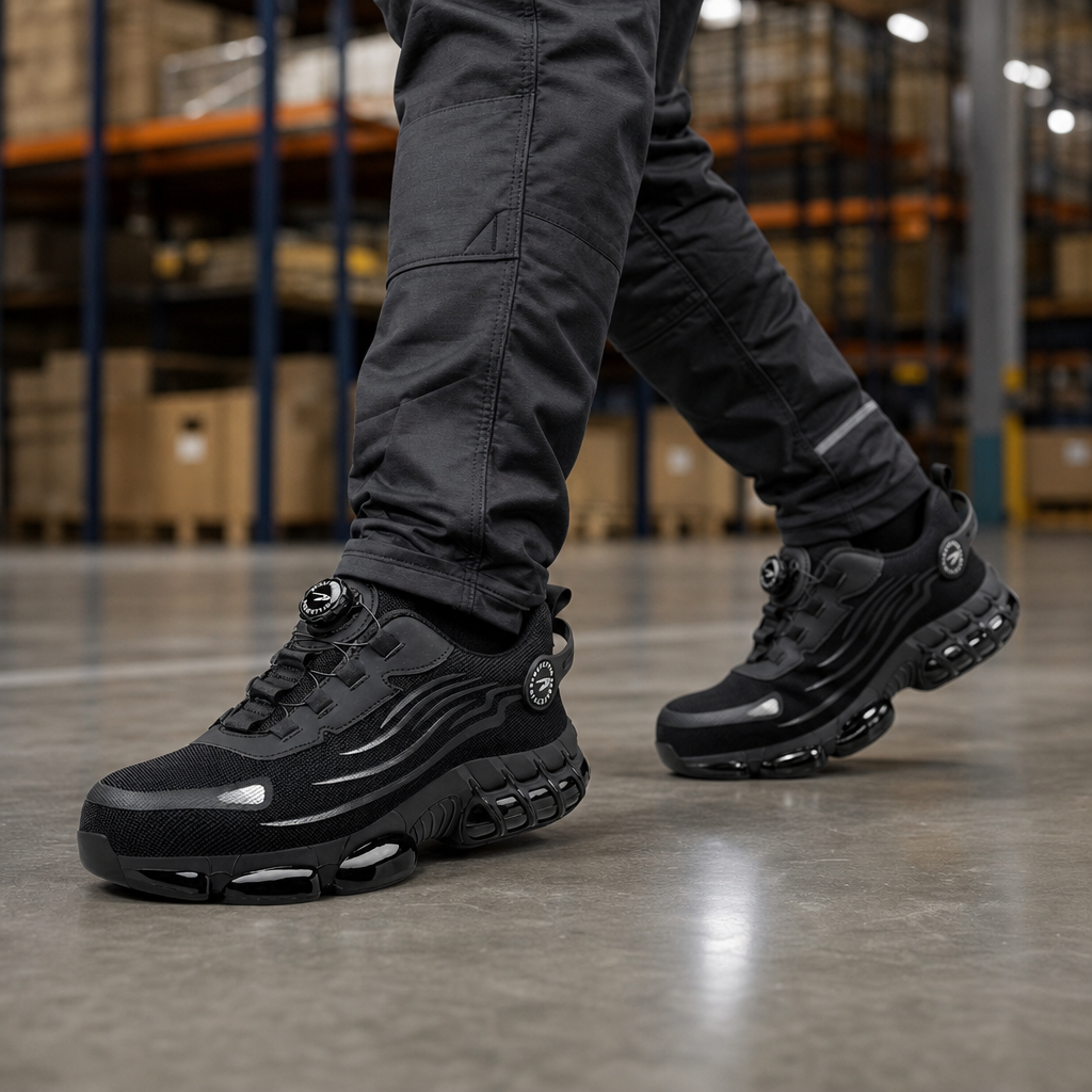 ForgeStep Men's Lightweight Safety Work Shoes with Quick Lace System