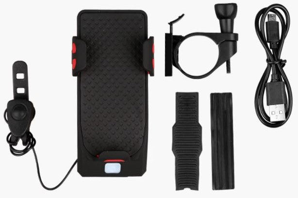 RideHub Bike Mount with Power Bank and LED Lights
