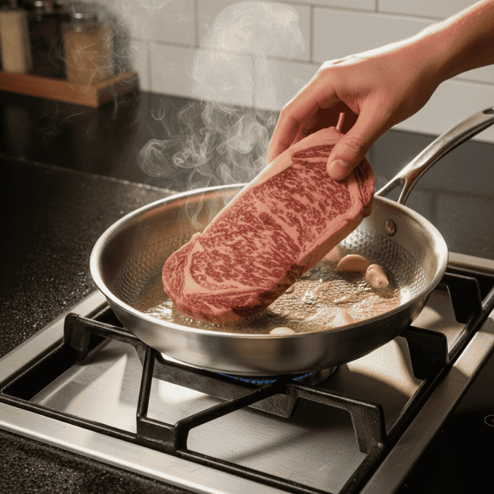 TitanChef Stainless Steel Frying Pan | Multi-Layer Uncoated Skillet
