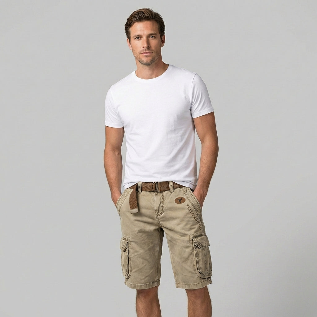 RidgeCarry Men's Cargo Shorts with Multiple Utility Pockets