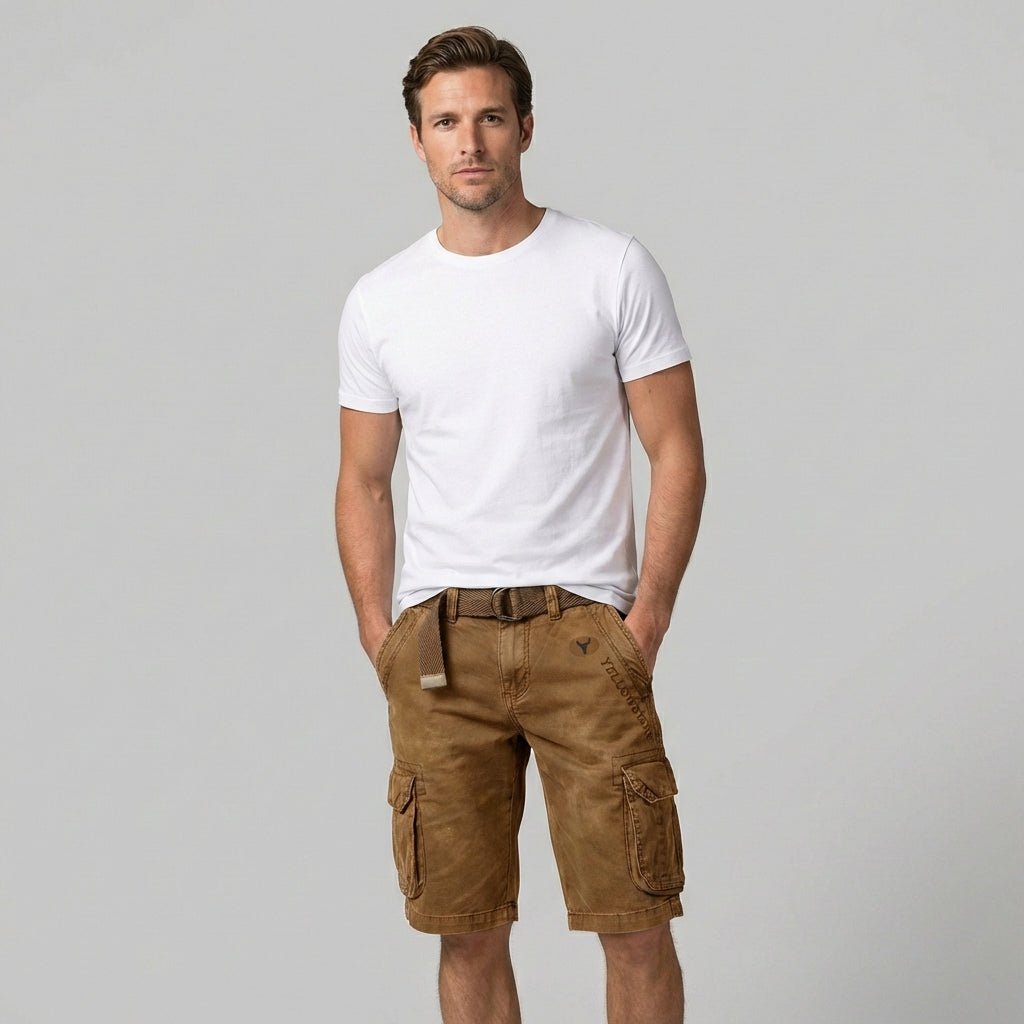 RidgeCarry Men's Cargo Shorts with Multiple Utility Pockets