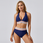 Mariselle Colour Block High Waisted Bikini Set for Women Swimwear