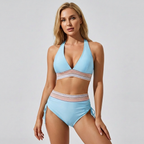 Mariselle Colour Block High Waisted Bikini Set for Women Swimwear
