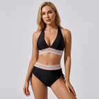 Mariselle Colour Block High Waisted Bikini Set for Women Swimwear
