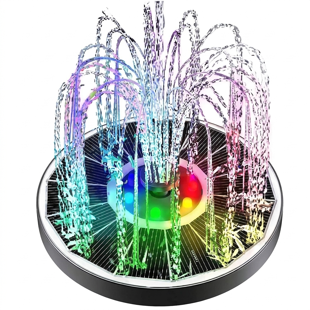 SolarRipple Floating Solar Fountain Pump with Multi Spray Nozzles