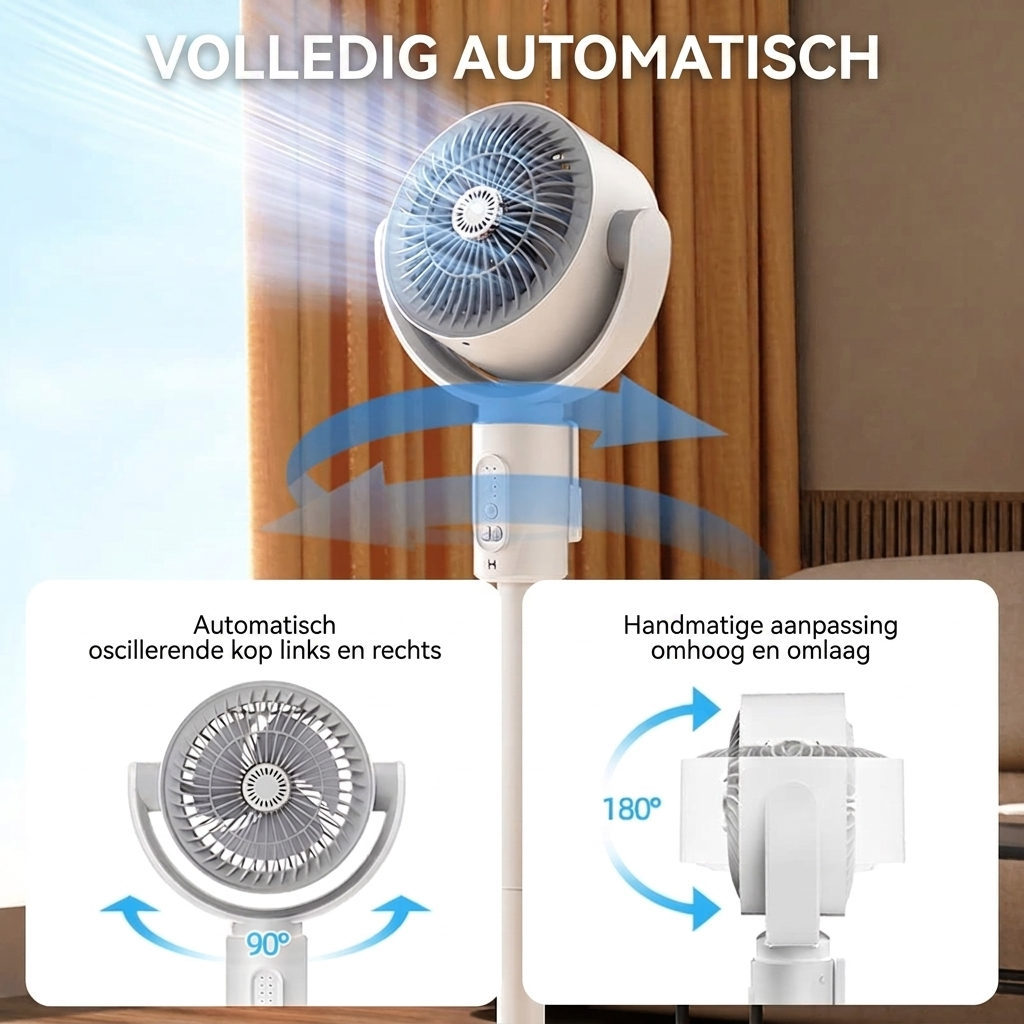 Quiet USB Desk Fan with Remote Control & Oscillation