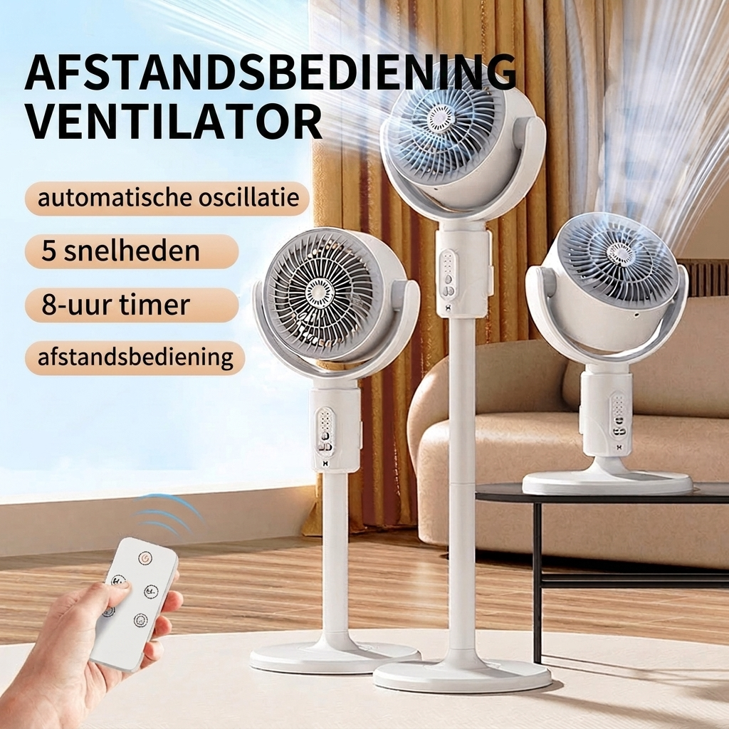 Quiet USB Desk Fan with Remote Control & Oscillation