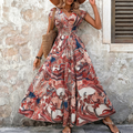 Solavelle Women's Printed V-Neck Resort Maxi Dress